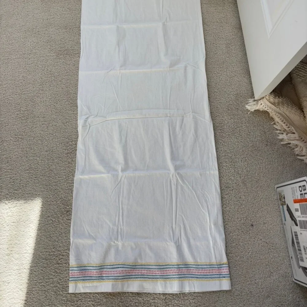 Vintage Stripe Embroidered Pillowcase Tube to finish